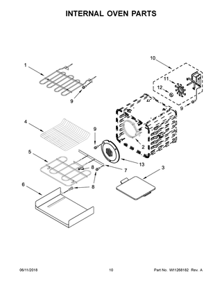 Internal Oven Parts Diagram and Parts List for KOSC504ESS01  Whirlpool Wall Oven