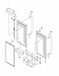 Refrigerator Door Parts Diagram and Parts List for 59672003014  Kenmore Refrigerator