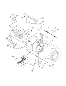 Tub And Basket Parts Diagram and Parts List for WFW92HEFBD0  Whirlpool Washer