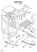 LINER PARTS Diagram and Parts List for YET18JKXJW00  Whirlpool Refrigerator
