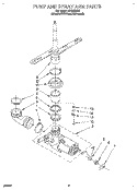 PUMP AND SPRAY ARM Diagram and Parts List for WU3006X6  Roper Dishwasher