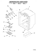 REFRIGERATOR LINER Diagram and Parts List for GB8SHKXKB00  Whirlpool Refrigerator