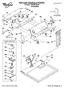 TOP AND CONSOLE PARTS Diagram and Parts List for 7MWG87640SW0  Whirlpool Dryer
