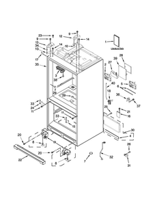 Cabinet Parts Diagram and Parts List for WRX988SIBE01  Whirlpool Refrigerator