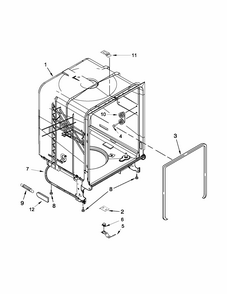 Tub And Frame Parts Diagram and Parts List for 66517159K210  Kenmore Dishwasher