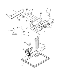 Top And Console Parts Diagram and Parts List for 11062342510  Kenmore Dryer