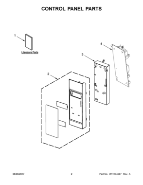 02 - CONTROL PANEL PARTS Diagram and Parts List for WMH53520CS7  Whirlpool Microwave Oven Combo