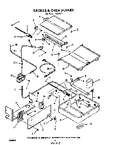 Broiler And Oven Burner Diagram and Parts List for F8858*0  Roper Range