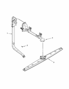Upper Wash And Rinse Parts Diagram and Parts List for IUD3100BW3  Whirlpool Dishwasher