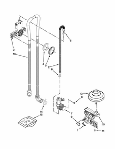 Fill, Drain And Overfill Parts Diagram and Parts List for 66514319N410  Kenmore Dishwasher