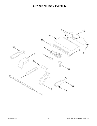 Top Venting Parts Diagram and Parts List for WOD51ES4EB01  Whirlpool Wall Oven