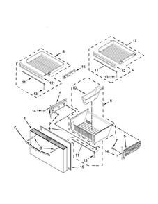 Freezer Door Parts Diagram and Parts List for WRV996FDEH01  Whirlpool Refrigerator