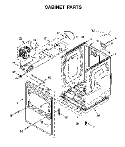Cabinet parts Diagram and Parts List for WGD7120HC0  Whirlpool Dryer