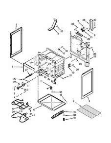 Chassis Parts Diagram and Parts List for IES350XW3  Whirlpool Range