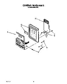 Control Panel Diagram and Parts List for MHE10RX0  Roper Microwave