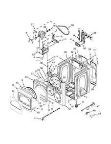 Cabinet Parts Diagram and Parts List for 110C68102310  Kenmore Dryer