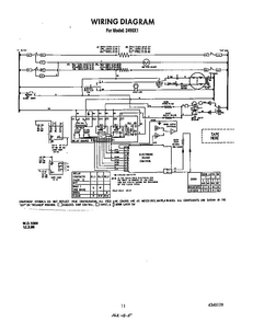 Wiring Diagram Diagram and Parts List for 2496*1  Roper Range