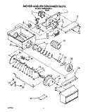 MOTOR AND ICE CONTAINER, LIT/OPTIONAL Diagram and Parts List for KSRB25QABL01  KitchenAid Refrigerator