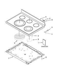 Cooktop Parts Diagram and Parts List for WFE710H0AS1  Whirlpool Range