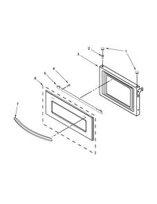 Microwave Door Parts Diagram and Parts List for KEMS379BWH01  KitchenAid Microwave