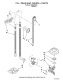 FILL, DRAIN AND OVERFILL PARTS Diagram and Parts List for KUDE40FXSP4  KitchenAid Dishwasher