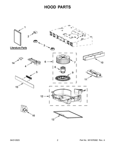 Hood Parts Diagram and Parts List for WVU57UC0FS2  Whirlpool Range Hood