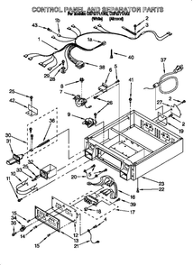 Control Panel And Separator Diagram and Parts List for CSP2771AW2  Whirlpool Dryer