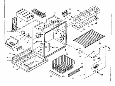 Freezer Section Parts Diagram and Parts List for 106W14GIML2  Kenmore Refrigerator