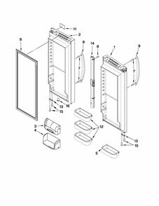 Refrigerator Door Parts Diagram and Parts List for 59672013013  Kenmore Refrigerator