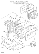 DOOR AND DRAWER, LITERATURE Diagram and Parts List for SB160PEEB9  Whirlpool Wall Oven