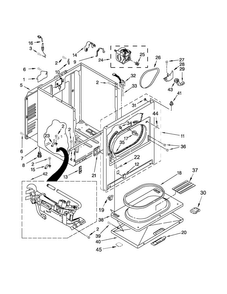 Cabinet Parts Diagram and Parts List for 1107192311  Kenmore Dryer