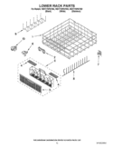 LOWER RACK PARTS Diagram and Parts List for WDT770PAYW3  Whirlpool Dishwasher