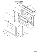 DOOR PARTS, OPTIONAL PARTS Diagram and Parts List for RME32301  Roper Range