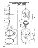 AGITATOR, BASKET AND TUB Diagram and Parts List for LST9355AN0  Whirlpool Washer