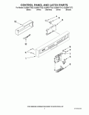 CONTROL PANEL AND LATCH PARTS Diagram and Parts List for GU2800XTVB2  Whirlpool Dishwasher