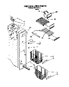 Freezer Liner Diagram and Parts List for 3XR2727FB00  Whirlpool Refrigerator