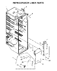 Refrigerator liner parts Diagram and Parts List for 10651769512  Kenmore Refrigerator