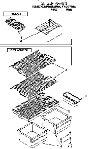 Shelf Diagram and Parts List for RT14HDXDN05  Roper Refrigerator