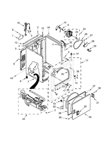 Cabinet Parts Diagram and Parts List for 11076132411  Kenmore Dryer