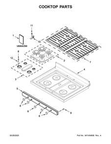 Cooktop Parts Diagram and Parts List for WFG535S0JZ1  Whirlpool Range