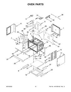 Oven Parts Diagram and Parts List for KOCE500EBS11  Whirlpool Microwave Oven Combo
