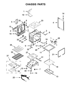 Chassis Parts Diagram and Parts List for WFG745H0FH0  Whirlpool Range