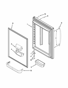 Refrigerator Door Parts Diagram and Parts List for 596467934351  Kenmore Refrigerator