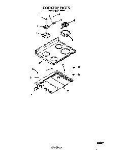 Cook Top Diagram and Parts List for F5108*0  Roper Range
