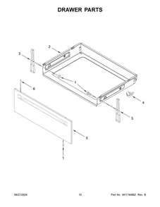 06 - Drawer Parts Diagram and Parts List for MFES4030RB0  Whirlpool Range