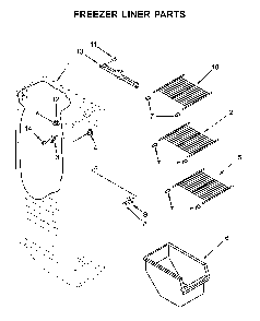 Freezer liner parts Diagram and Parts List for WRS331SDHB03  Whirlpool Refrigerator