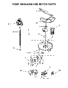 Pump, washarm and motor parts Diagram and Parts List for 66514545N710  Kenmore Dishwasher