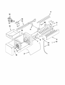 Icemaker Parts Diagram and Parts List for 59679323014  Kenmore Refrigerator