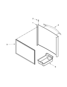 Freezer Door Parts Diagram and Parts List for WRF560SMYH00  Whirlpool Refrigerator