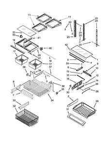 Shelf Parts Diagram and Parts List for WRF532SMBB00  Whirlpool Refrigerator
